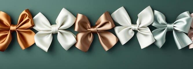 Festive bows banner pattern. The concept of festive mood.