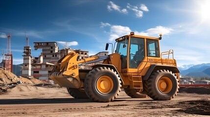 bulldozer on a building site