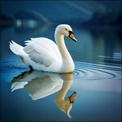 white swan on the water