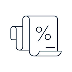 Installment interest concept. Vector linear icon isolated on white background.