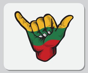 Lithuania Shaka Hand Good Vibes Flag
