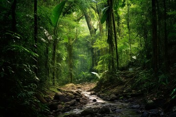 captivating wilderness of tropical woods. Generative AI