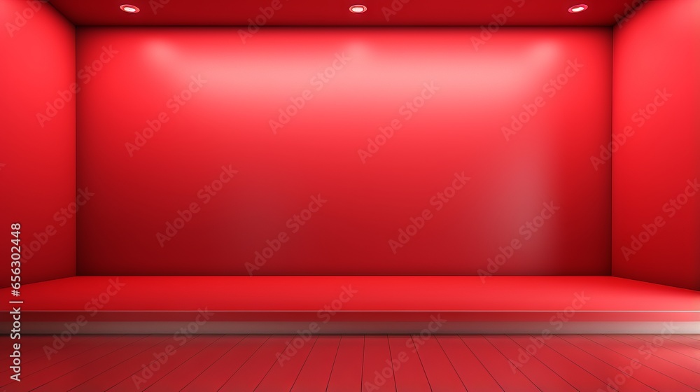 Poster Abstract red wall background with texture and gradient