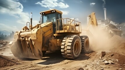 bulldozer on a building site