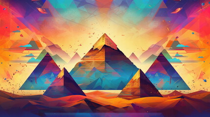 background with pyramids - obrazy, fototapety, plakaty