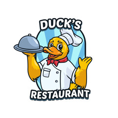Duck Chef Mascot Logo Template