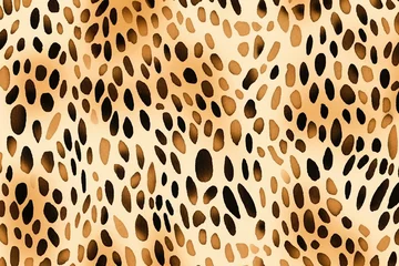 Foto op Canvas Watercolor leopard skin seamless pattern. Generative AI © Jago