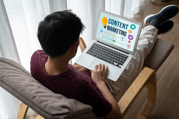 Fototapeta na wymiar Content marketing for modish online business and e-commerce marketing strategy