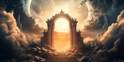 Deurstickers Eternal Rest: The Welcoming Gates of Heaven © Bartek