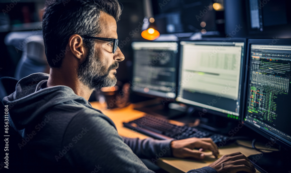 Poster designing the digital world: computer software engineer at the helm