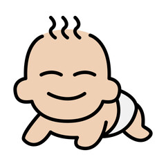 Baby crawl icon