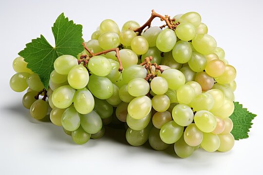 A bunch of sweet, seedless grapes. isolation white background,Generated with AI