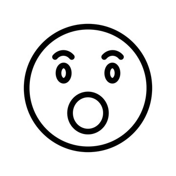 recommend clip art: Surprised Face Line Emoji Icon Isolated Vector Illustration