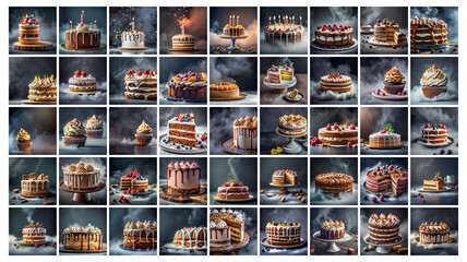 Mega collection of 45 social media post background cake. Used to advertise bakery shops