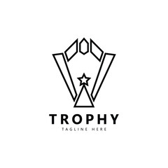 Champions trophy for winner award logo design inspiration