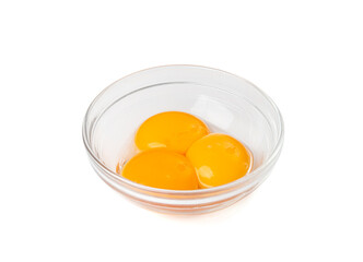 Egg Yolks in Bowl, Fresh Chicken Egg Yolk Separated from Whites for Cooking Recipe, Organic Yolks Top View