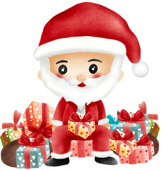 Adorable Santa Claus Character Illustration Bringing Happiness and Cheer