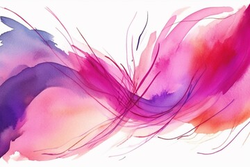 A watercolor frame drawn with bright pink and purple lines. Generative AI