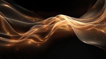 Background with luxurious gold particle drapery. 3D rendering and illustration.