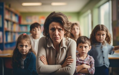 Stressed a kindergarten teacher under pressure. Generative AI