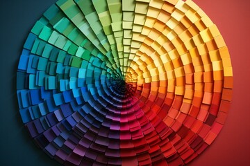 Select color scheme to paint wall in various rainbow shades. Generative AI - obrazy, fototapety, plakaty