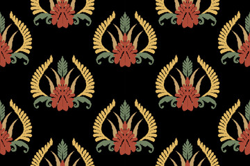 Ethnic abstract ikat art. Seamless pattern in tribal, folk embroidery, and Mexican style. Aztec geometric art ornament print.Design for carpet, wallpaper, clothing, wrapping, fabric, cover, textile