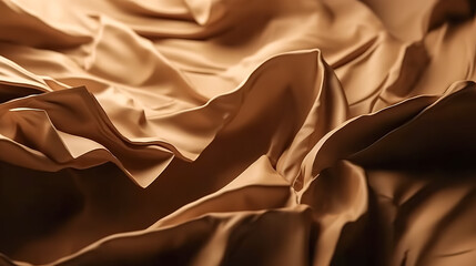Abstract texture rumpled brown background, generative AI. - obrazy, fototapety, plakaty