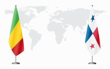 Mali and Panama flags for official meeting