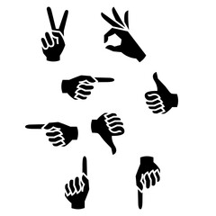 set of hand icons