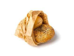 Bagel, Round Bread Bun, Wheat Bakery with Grains And Seeds for Breakfast, Plain Circle Bagel Bread