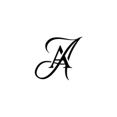 initial letter aa unique monogram logo vector black color