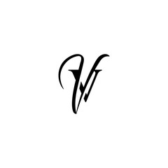 initial letter vv unique monogram logo vector black color