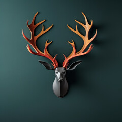 Deer in autumn colors. Concept of tradition, hunting and autumn.