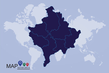 Map of Kosovo. Vector illustration eps 10.