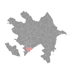 Jabrayil district map, administrative division of Azerbaijan.