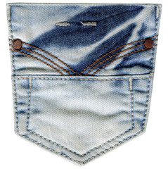 denim pocket. jeans pocket. a high resolution. isolated on a transparent background. texture of...