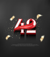 Classic design number, to celebrate the 42nd anniversary. Premium vector background for greeting and celebration.