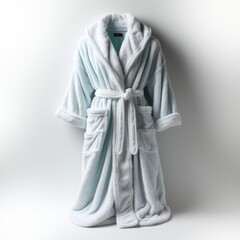View Bathrobe Accessory Clipon A Completely Whit A, Isolated On White Background, High Quality Photo, Hd