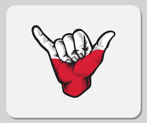 Poland Shaka Hand Good Vibes Flag
