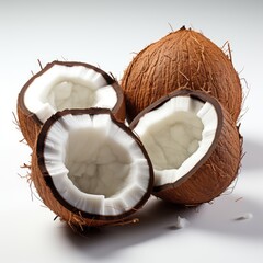 View Coconut Shell Planteron A Completely White  9, Isolated On White Background, High Quality Photo, Hd