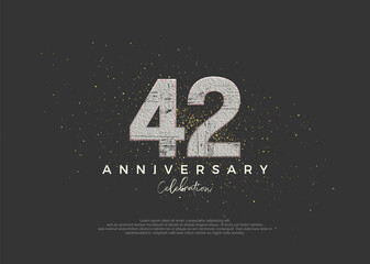 Rustic number for 42nd anniversary celebration. premium vector design. Premium vector for poster, banner, celebration greeting.