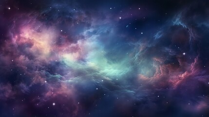 Fototapeta premium Colorful galaxy cloud nebula: a starry night cosmos with a supernova explosion