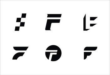 letter F logo vector set design 