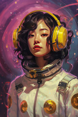 K-Pop Science Fiction Portrait.  Generated Image.
A digital rendering of a teenager in a science fiction setting with a K-Pop theme.