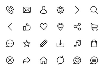 icon line minimalist, phone icon line