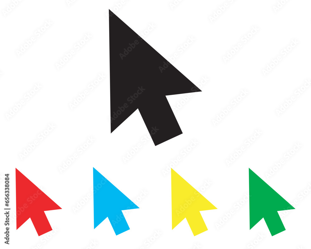 Poster cursor icon vector. click arrow icon sign symbol in trendy flat style. set elements in colored icons