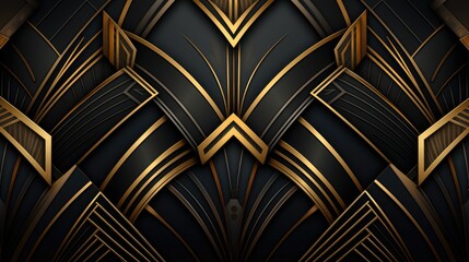 luxurious classic art deco black and gold texture background