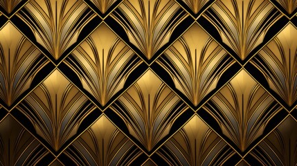 elegant vintage deco wallpaper with gold pattern