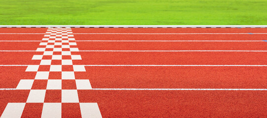 Forward to finish line on Running track. Concept of Business Competition Game, Strategy and...