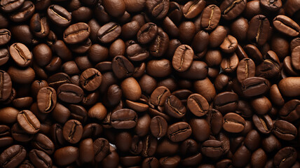 coffee bean texture, arabica background, fresh roasted black coffee beans